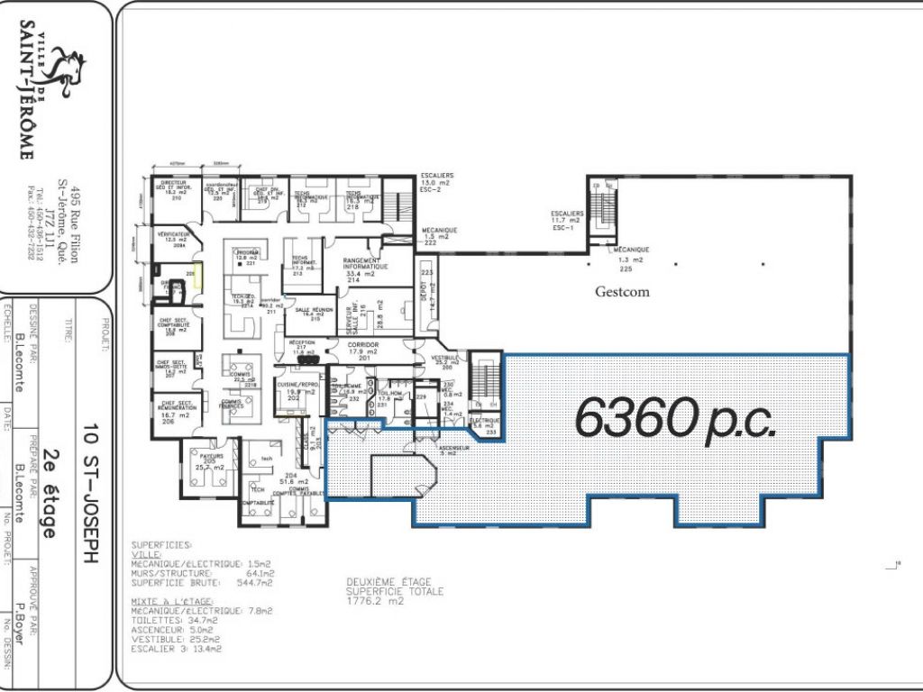 Local / Bureau 2100 � 6360 pc Centre-ville Saint-J�r�me 