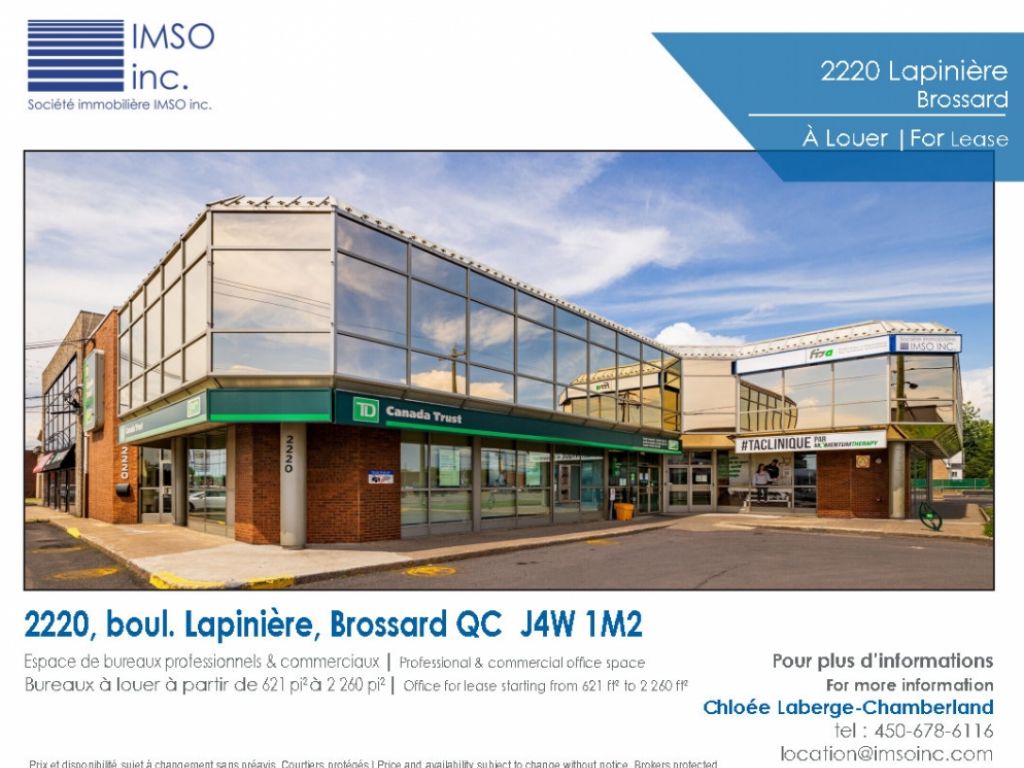 Bureaux professionnels et commerciaux � louer � Brossard