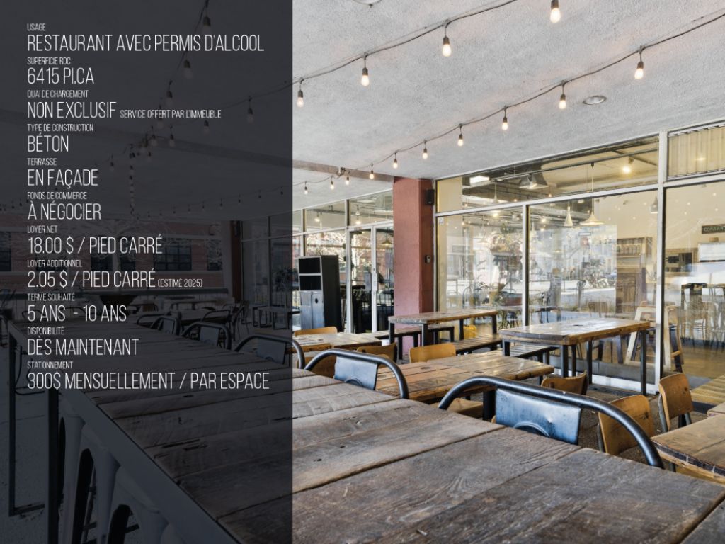 Local commercial au c�ur du mile end pour restaurateur