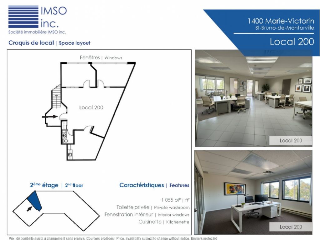 Bureaux et espaces industriels l�gers � louer � Saint-Bruno