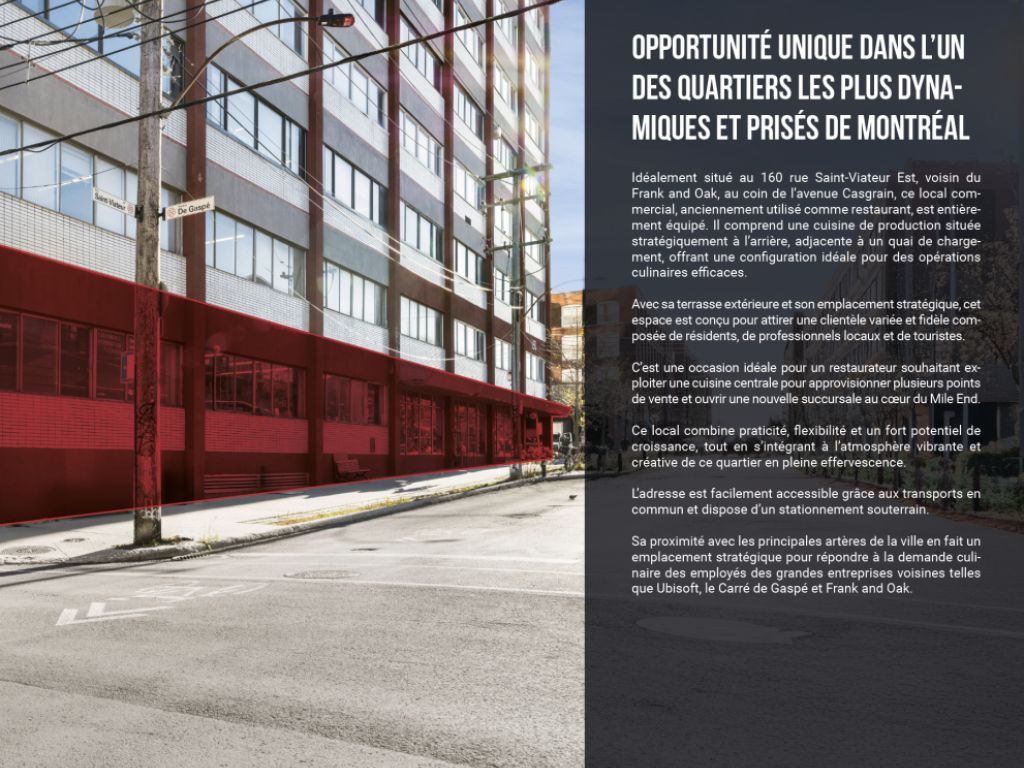 Local commercial au c�ur du mile end pour restaurateur