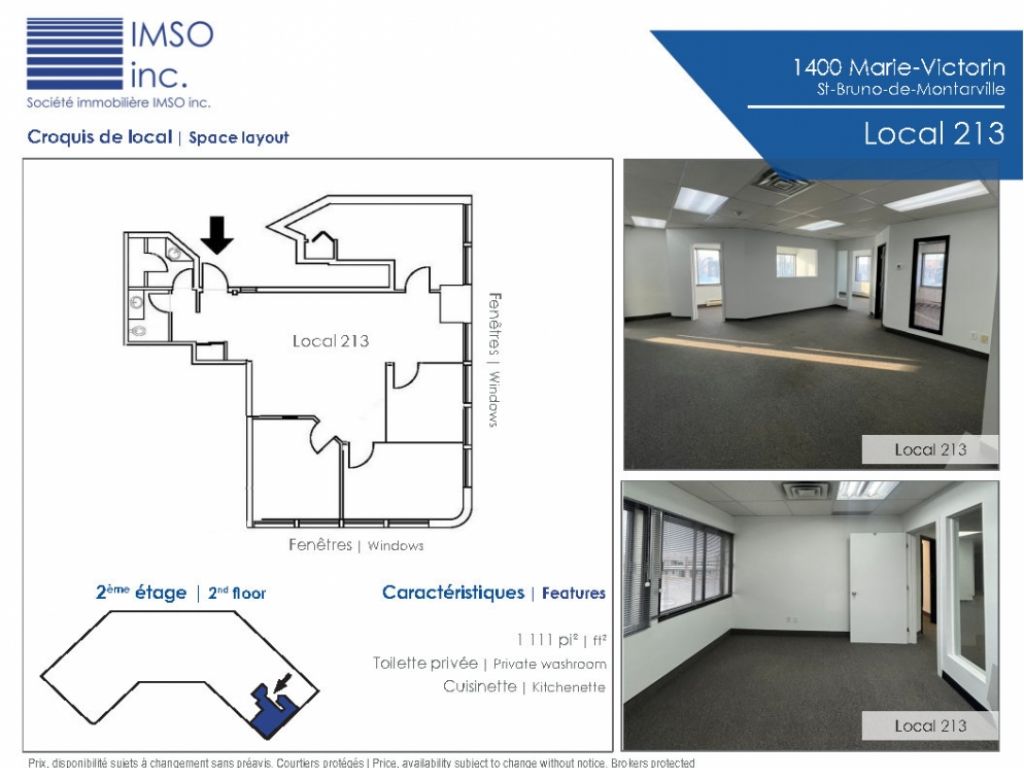 Bureaux et espaces industriels l�gers � louer � Saint-Bruno