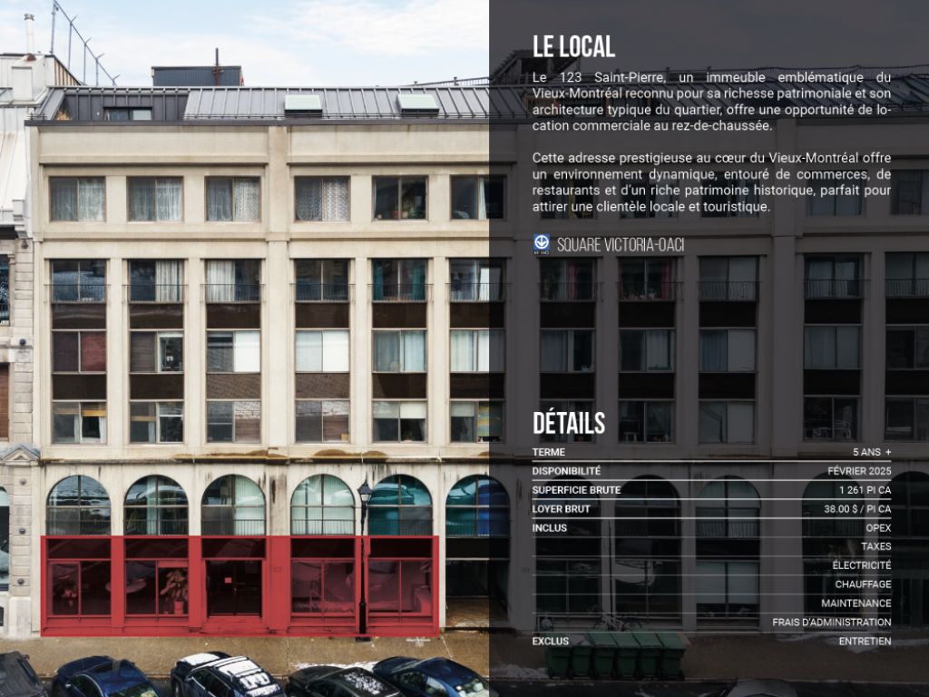 Location commerciale dans le Vieux-Montr�al