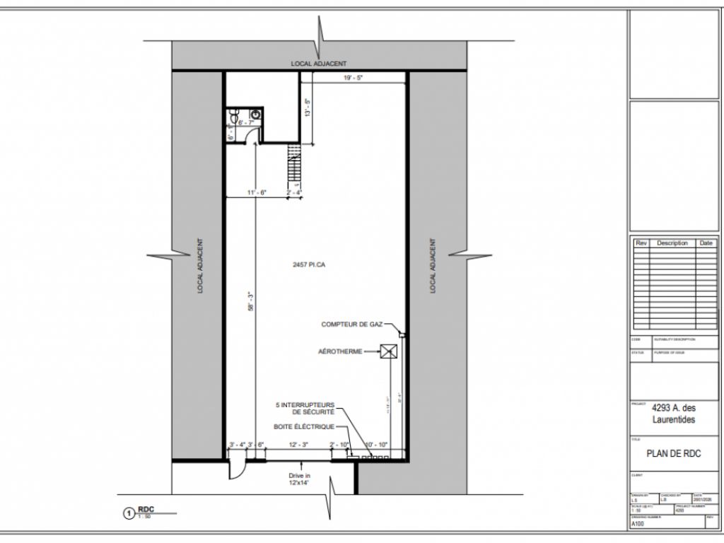 Entr�t industriel � louer | Laval | 2 360 PI� 